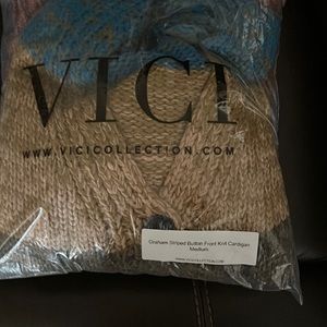 Vici Graham Striped Button Front Cardigan